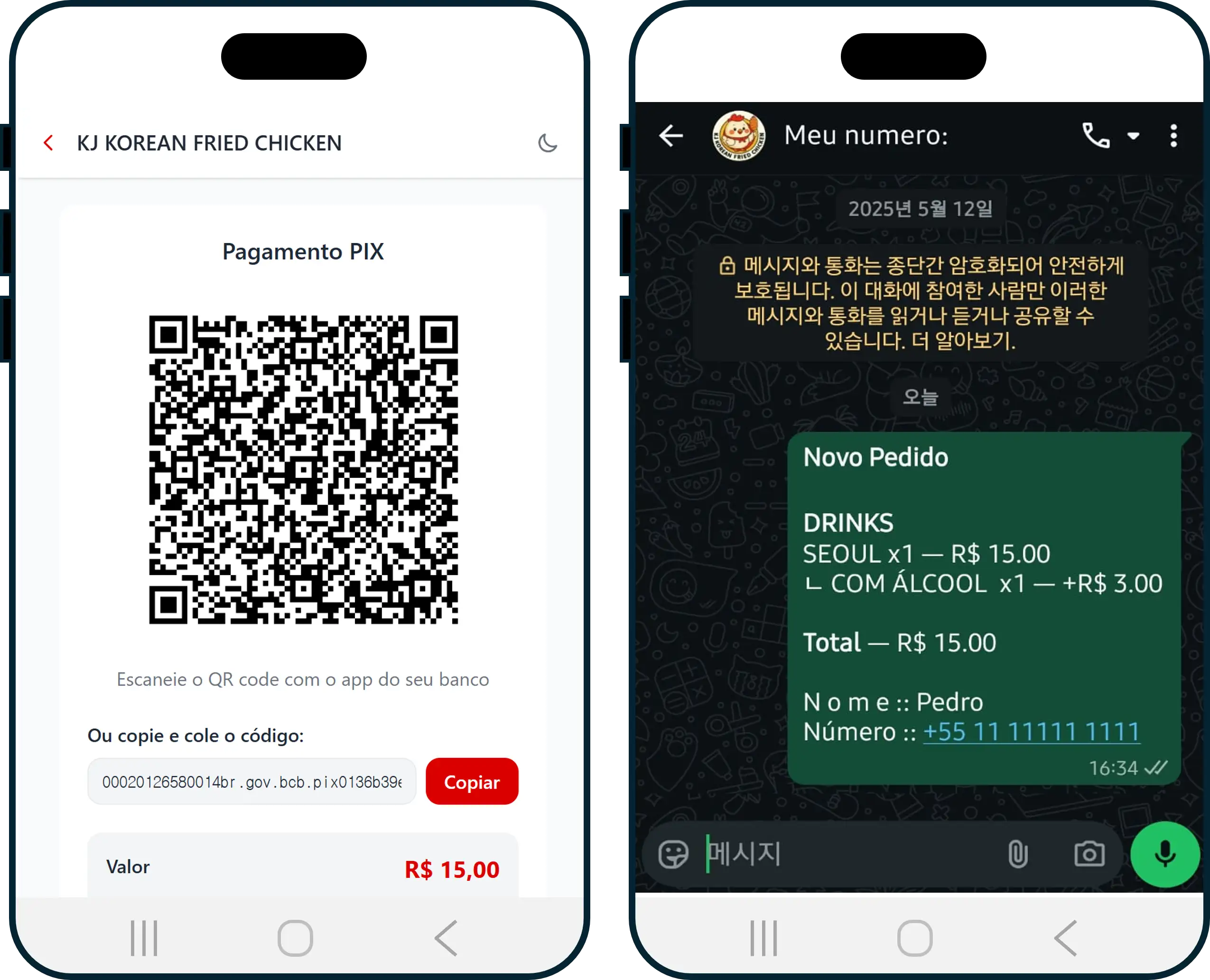WhatsApp ordering with Stripe web payment integration